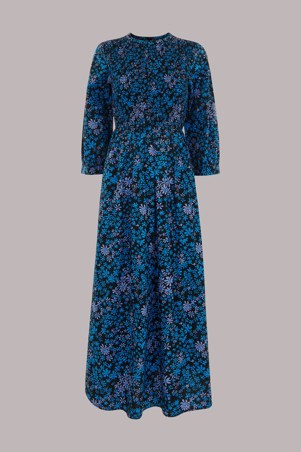 Boho Floral Shirred Dress