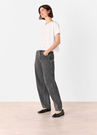 Round Neck Button Up Tee