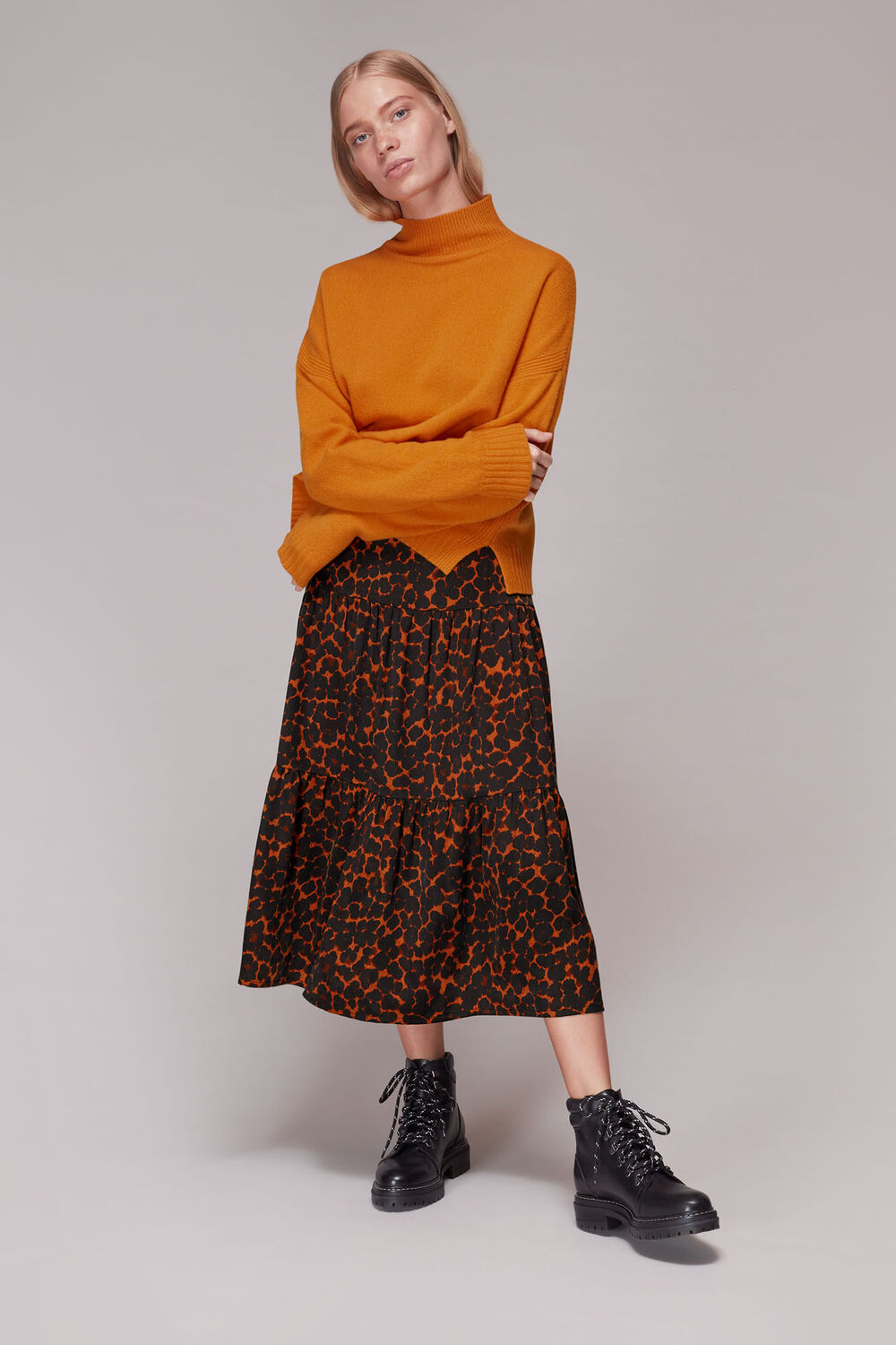 Multicolour Smudge Animal Tiered Skirt
