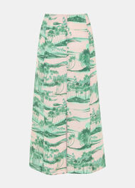 Waving Palms Button Skirt