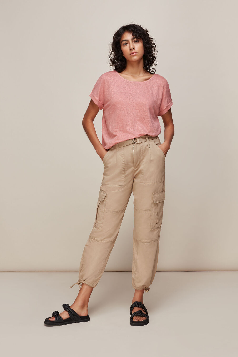 Relaxed Linen Tshirt Pale Pink