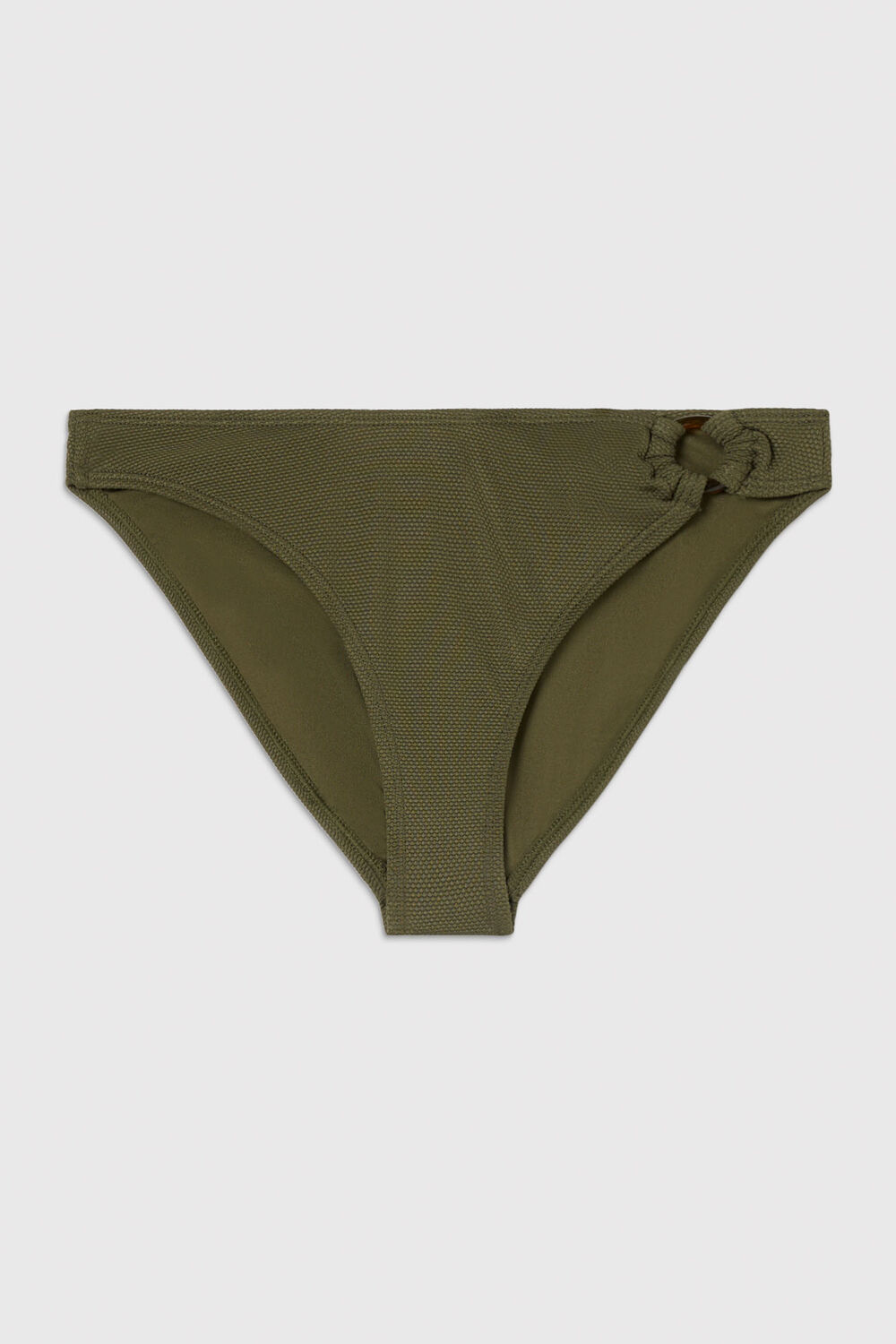 Khaki Ring Detail Bikini Bottom