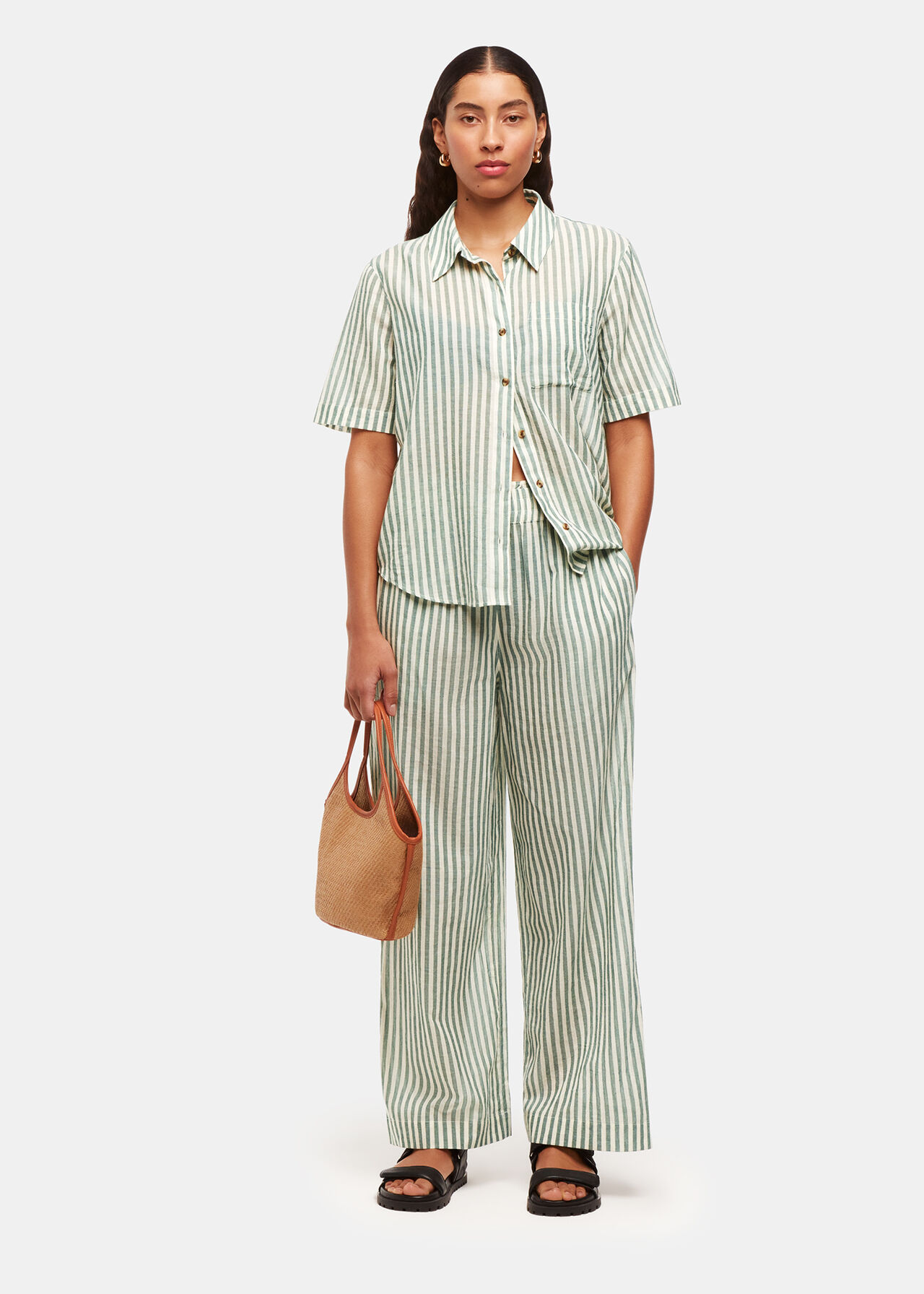 Green Stripe Beach Coord