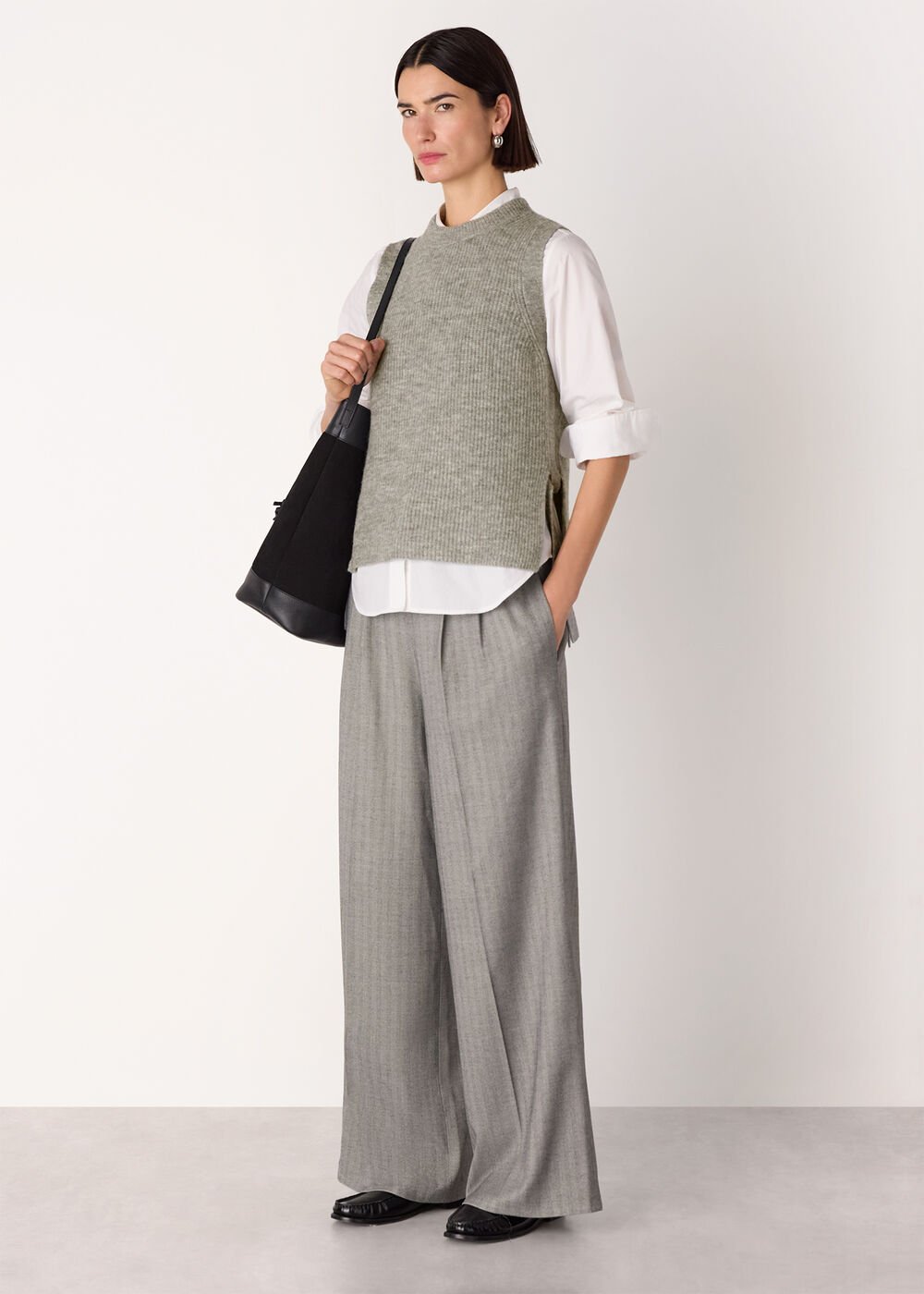 Wool Mix Side Tie Detail Tank