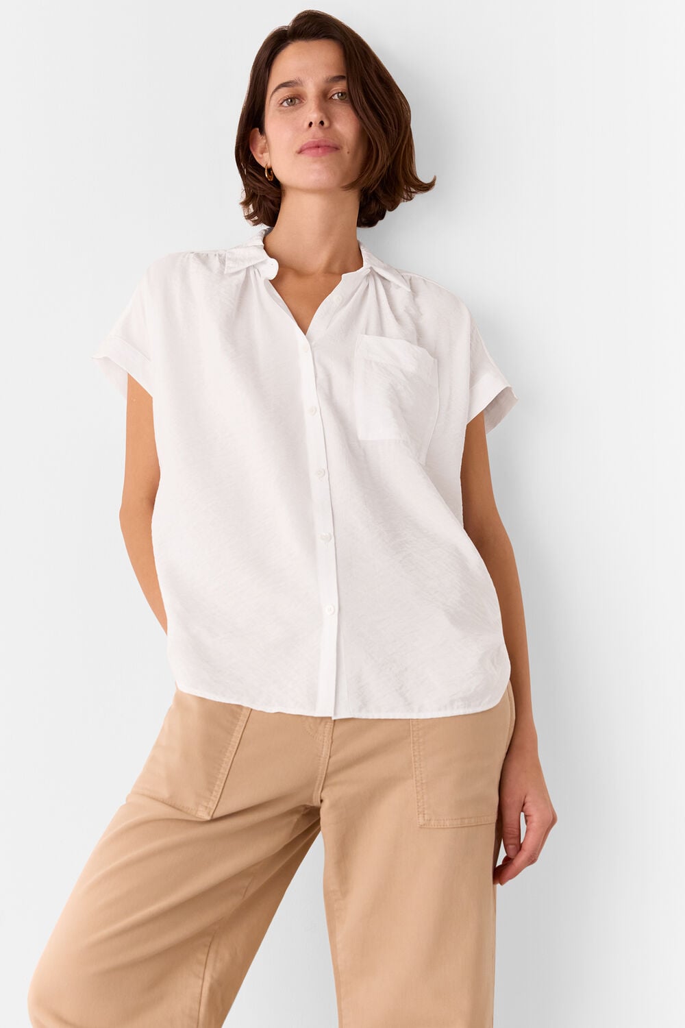 White Nicola Button Through Shirt