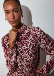 Feathered Animal Satin Blouse