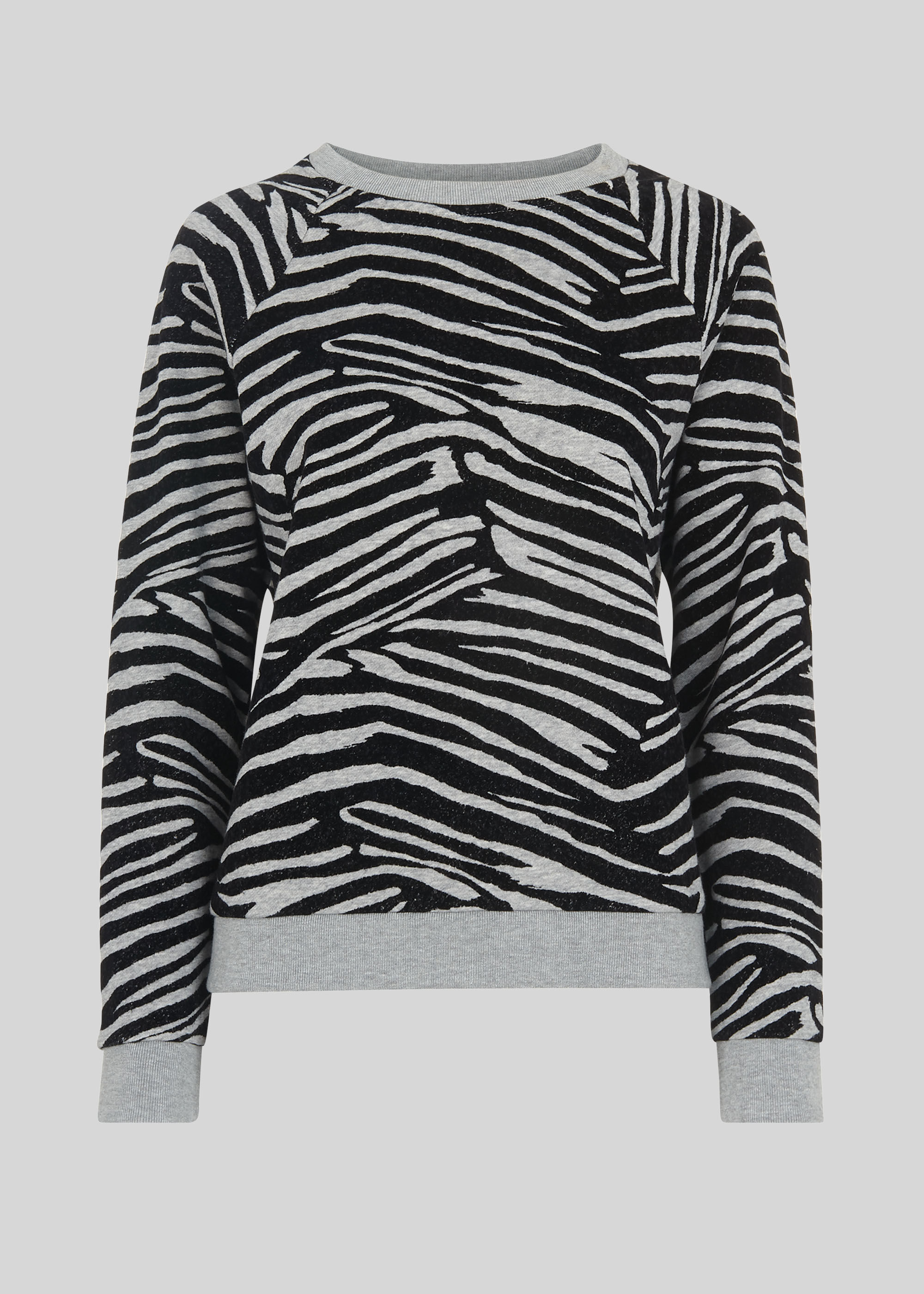 Grey Zebra Flocked Sweat