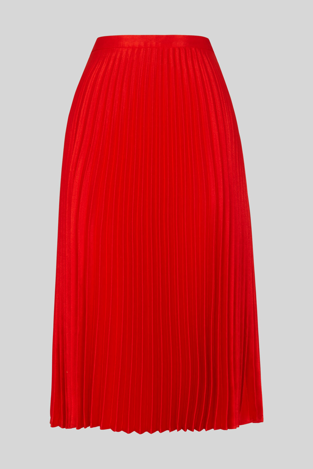 Satin Pleated Skirt Flame