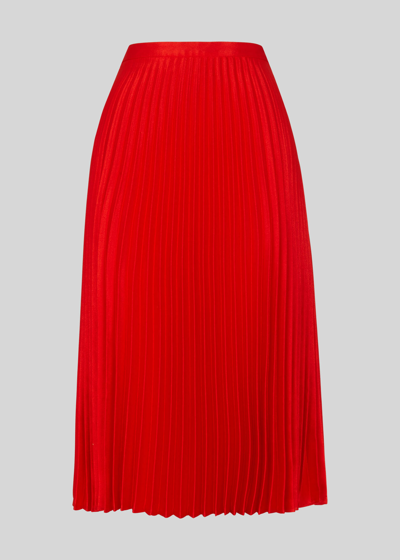 Satin Pleated Skirt Flame