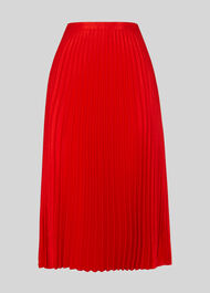 Satin Pleated Skirt Flame