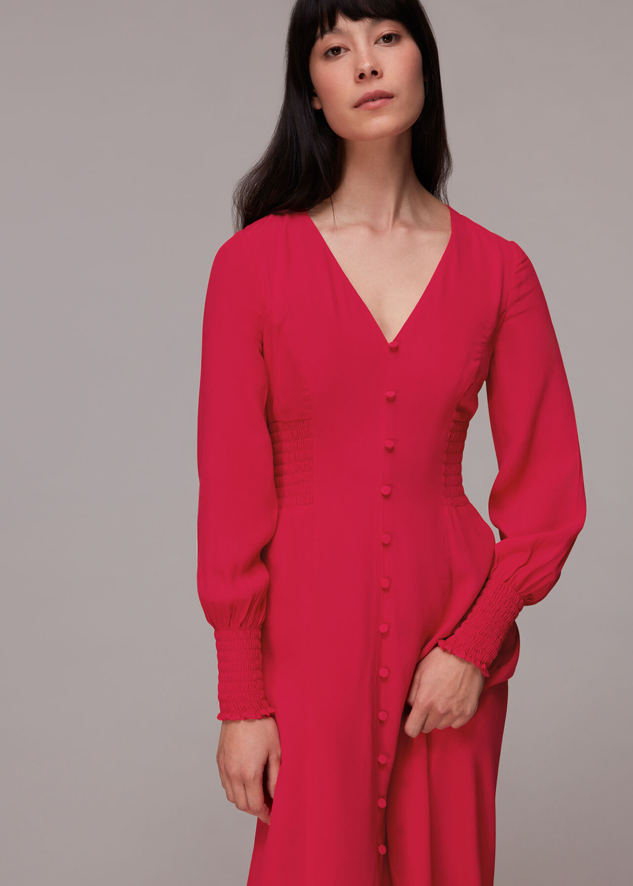 Ilana Shirred Midi Dress