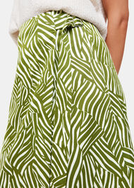 Linear Leaf Wrap Midi Skirt