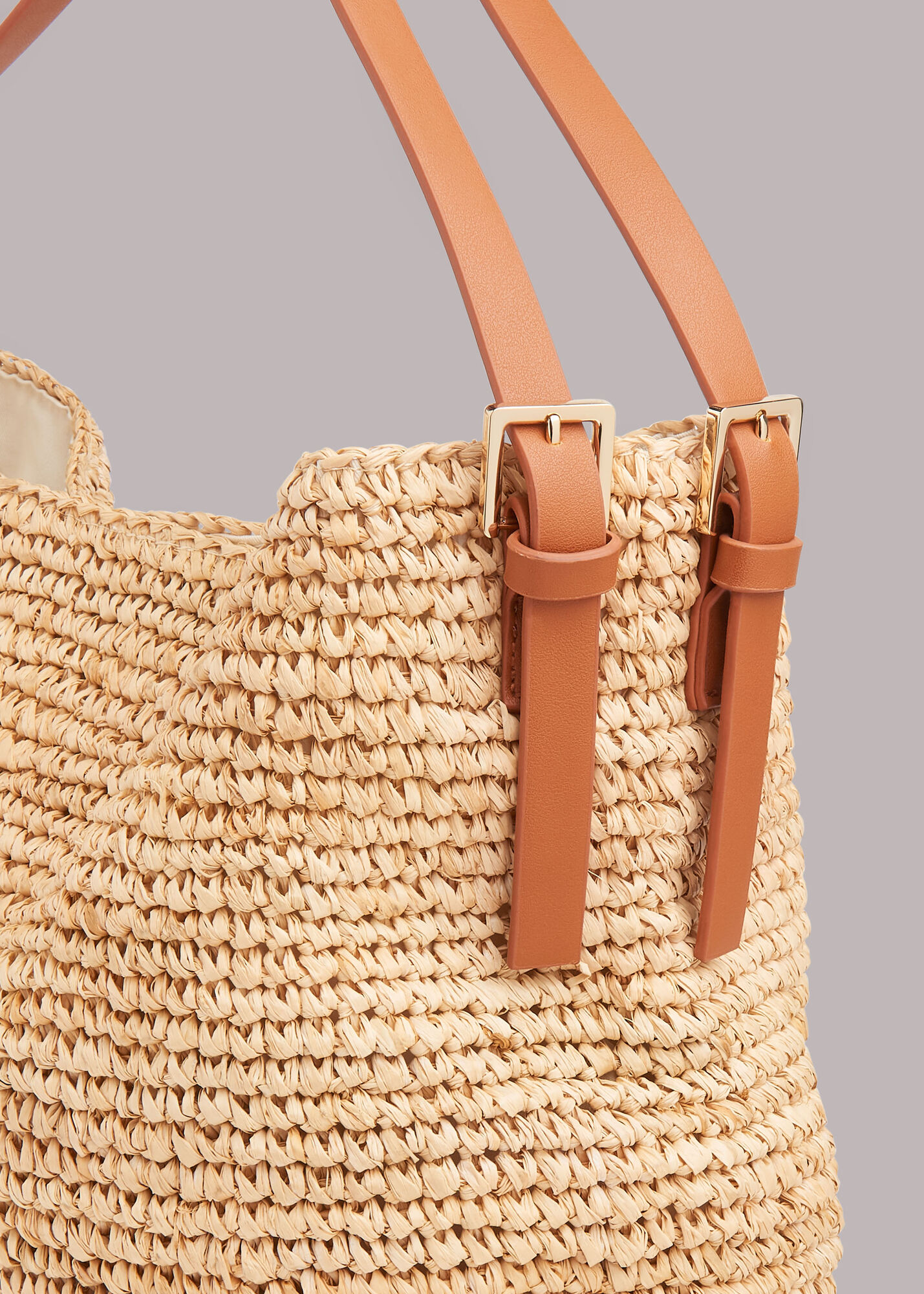 Neutral Aria Straw Shoulder Bag WHISTLES
