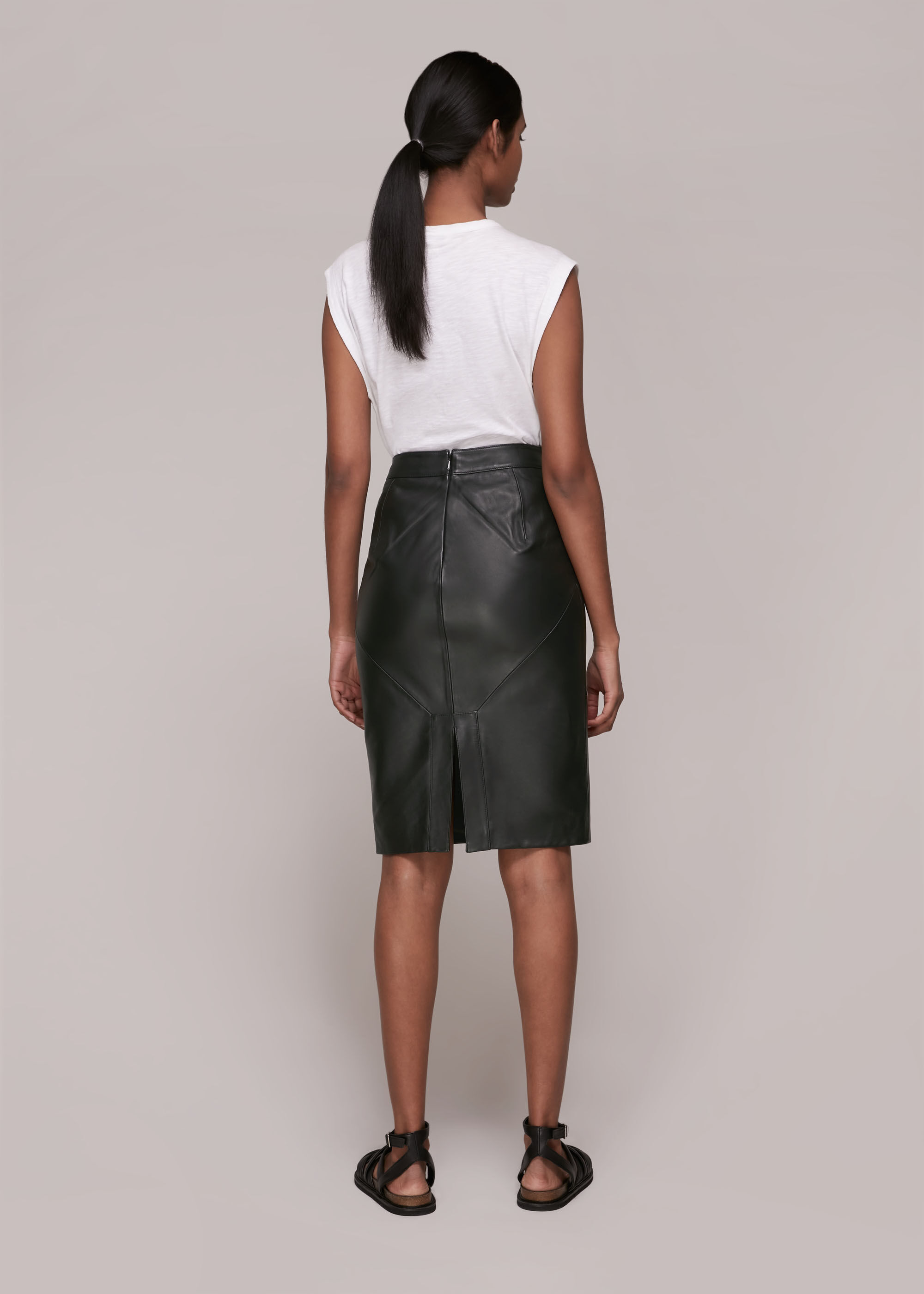 Black leather pencil skirt 4xl online