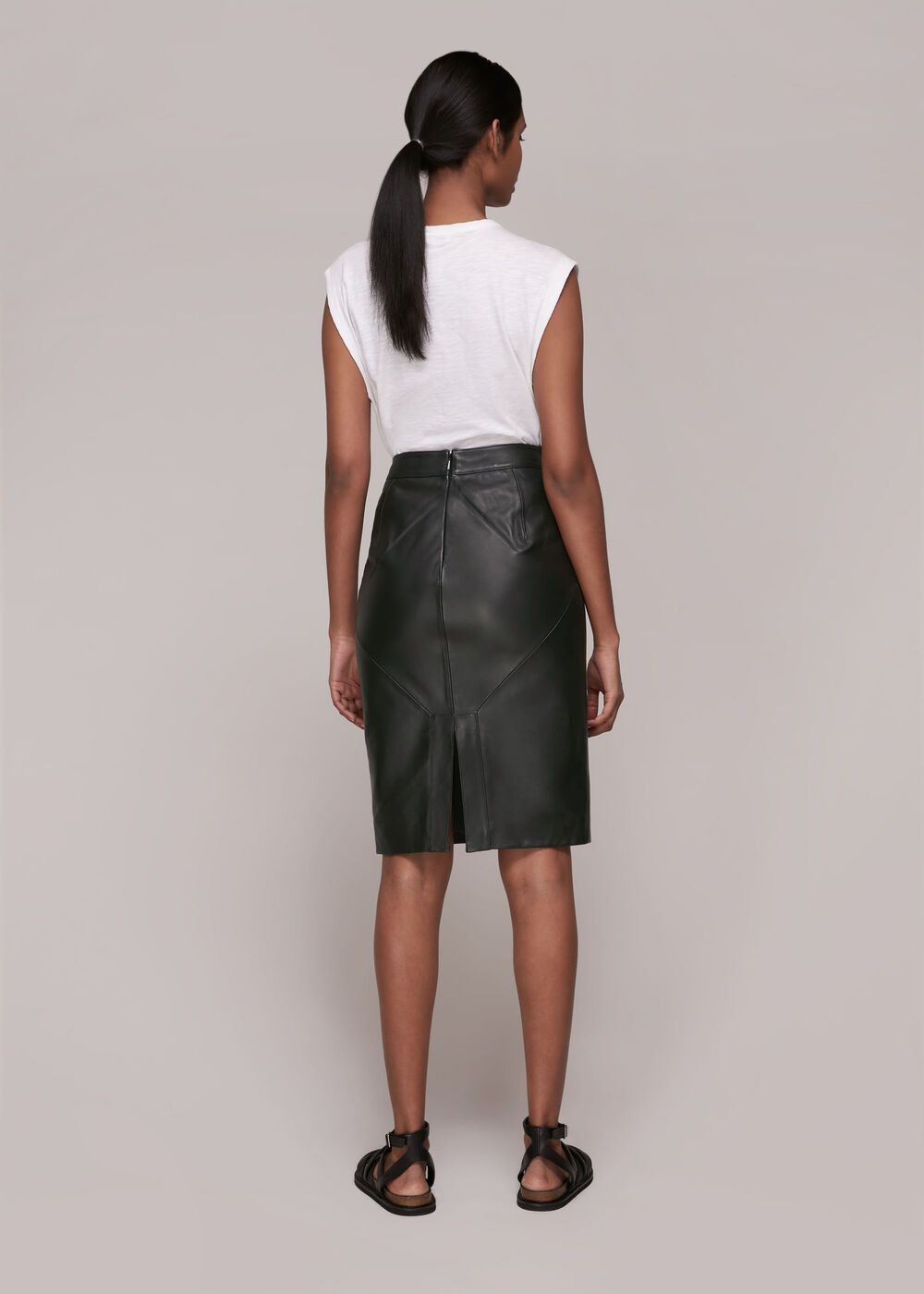 Kel Leather Pencil Skirt