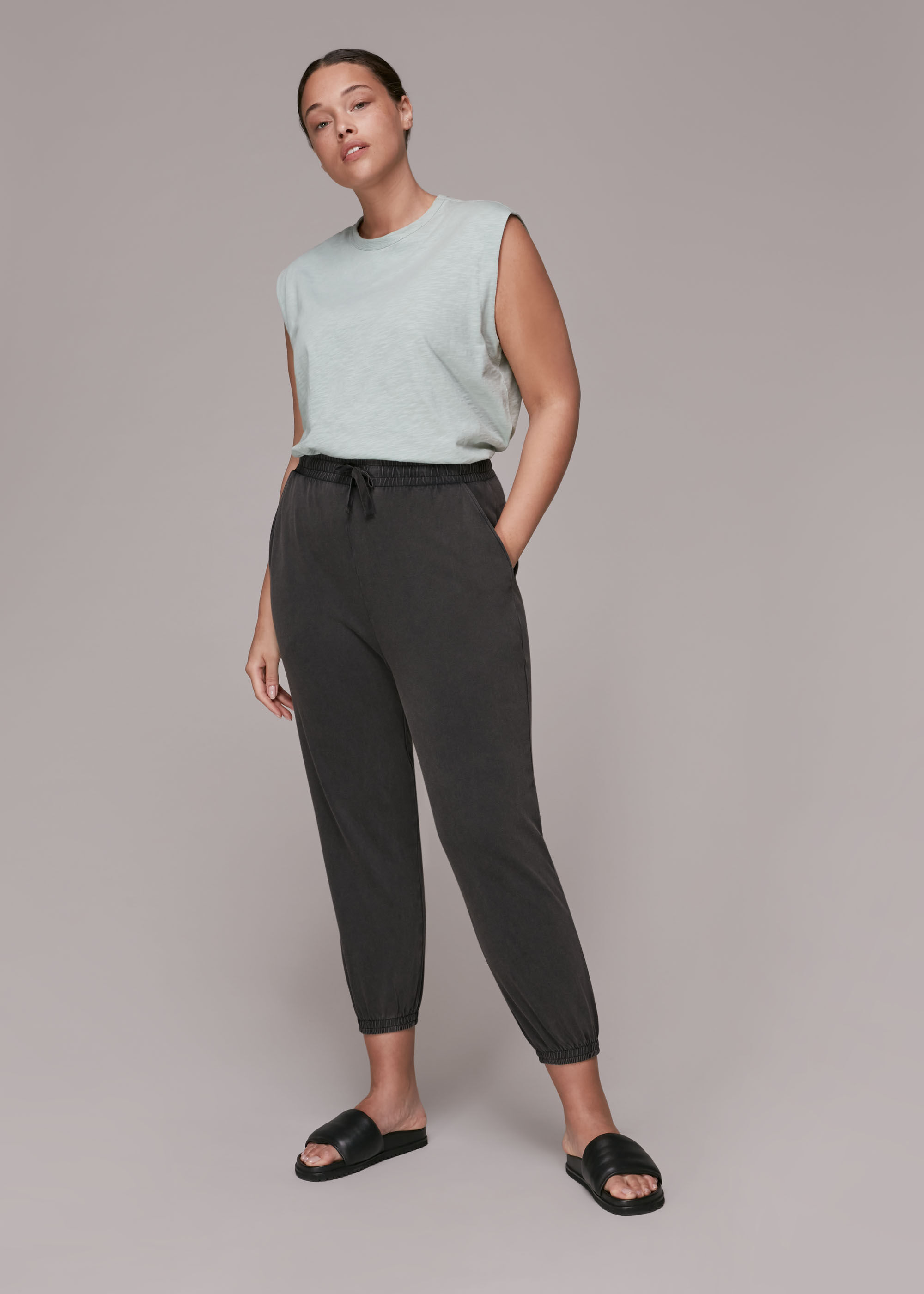 Black clearance cropped joggers