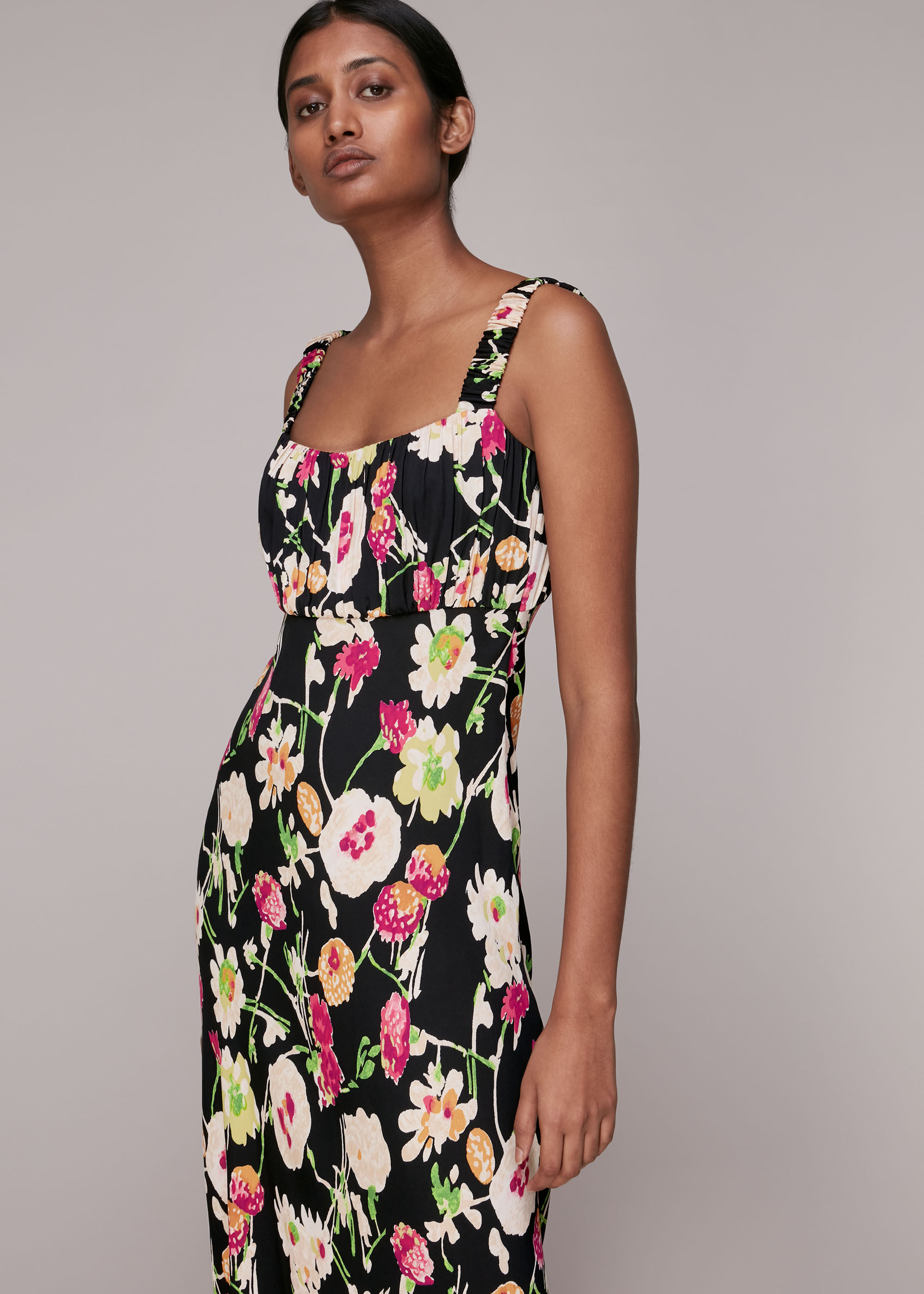Whistles black floral dress top
