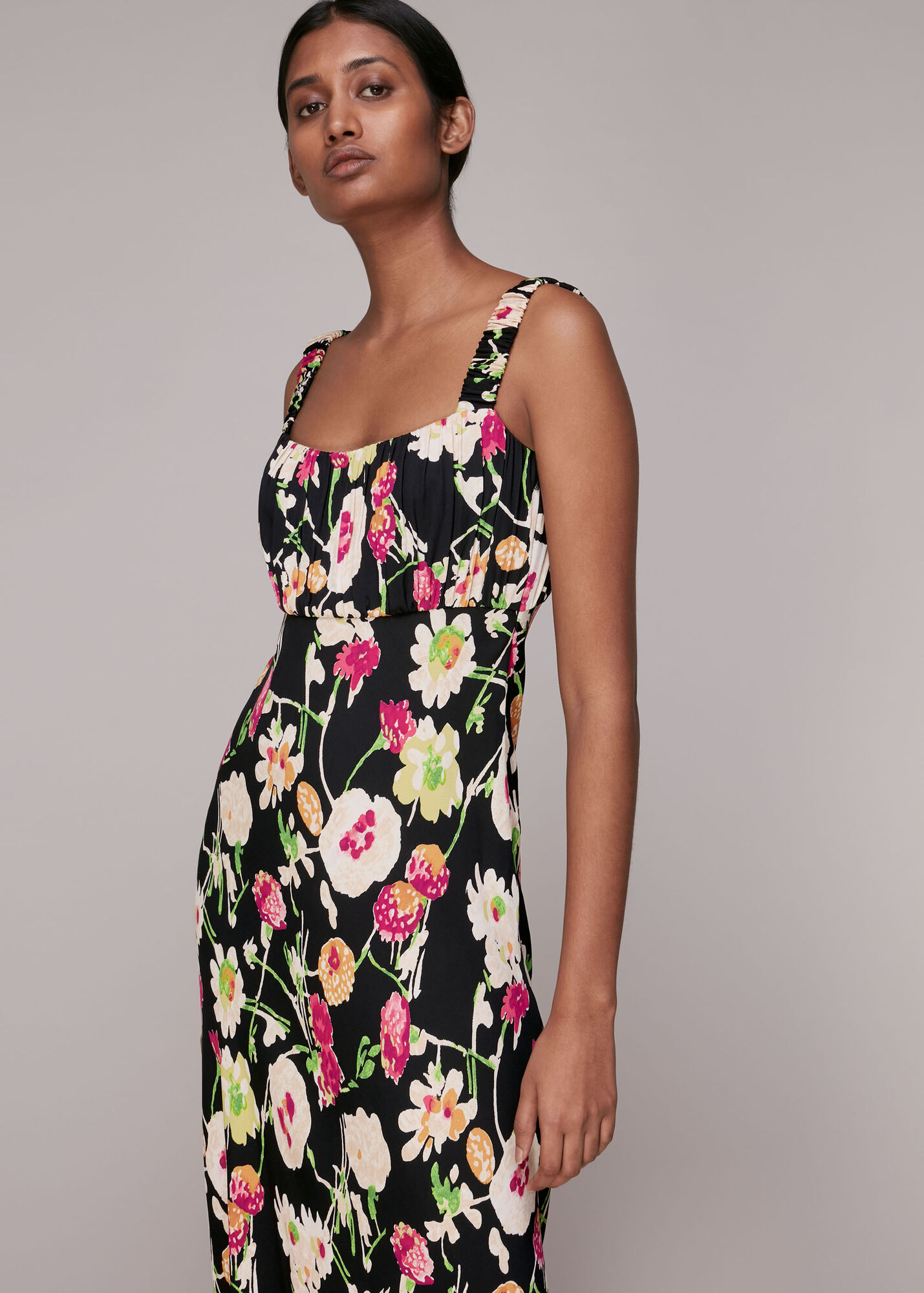 Black/Multi Maila Electric Floral Dress | WHISTLES