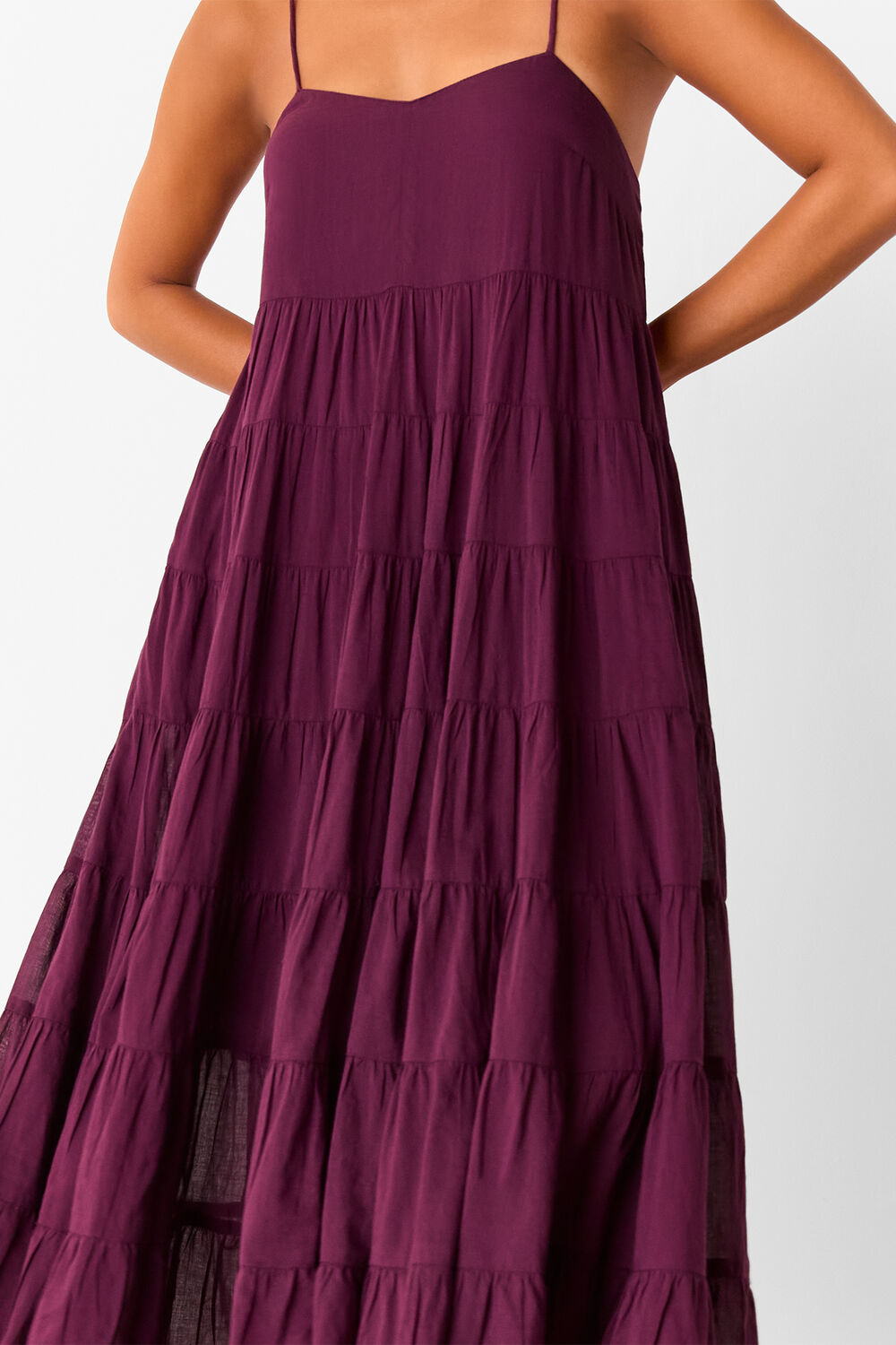 Petite Cotton Tiered Maxi Sun Dress