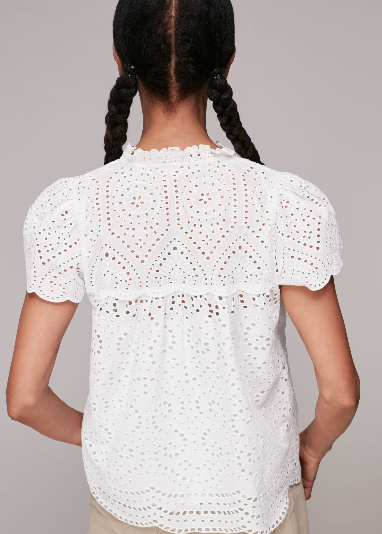 Bonnie Broderie Blouse White