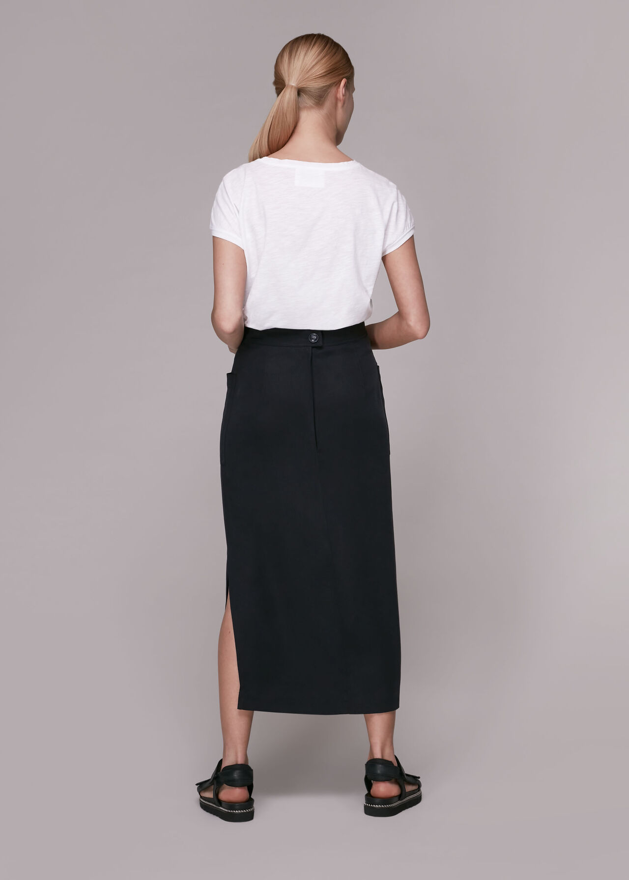 Pocket Detail Straight Skirt