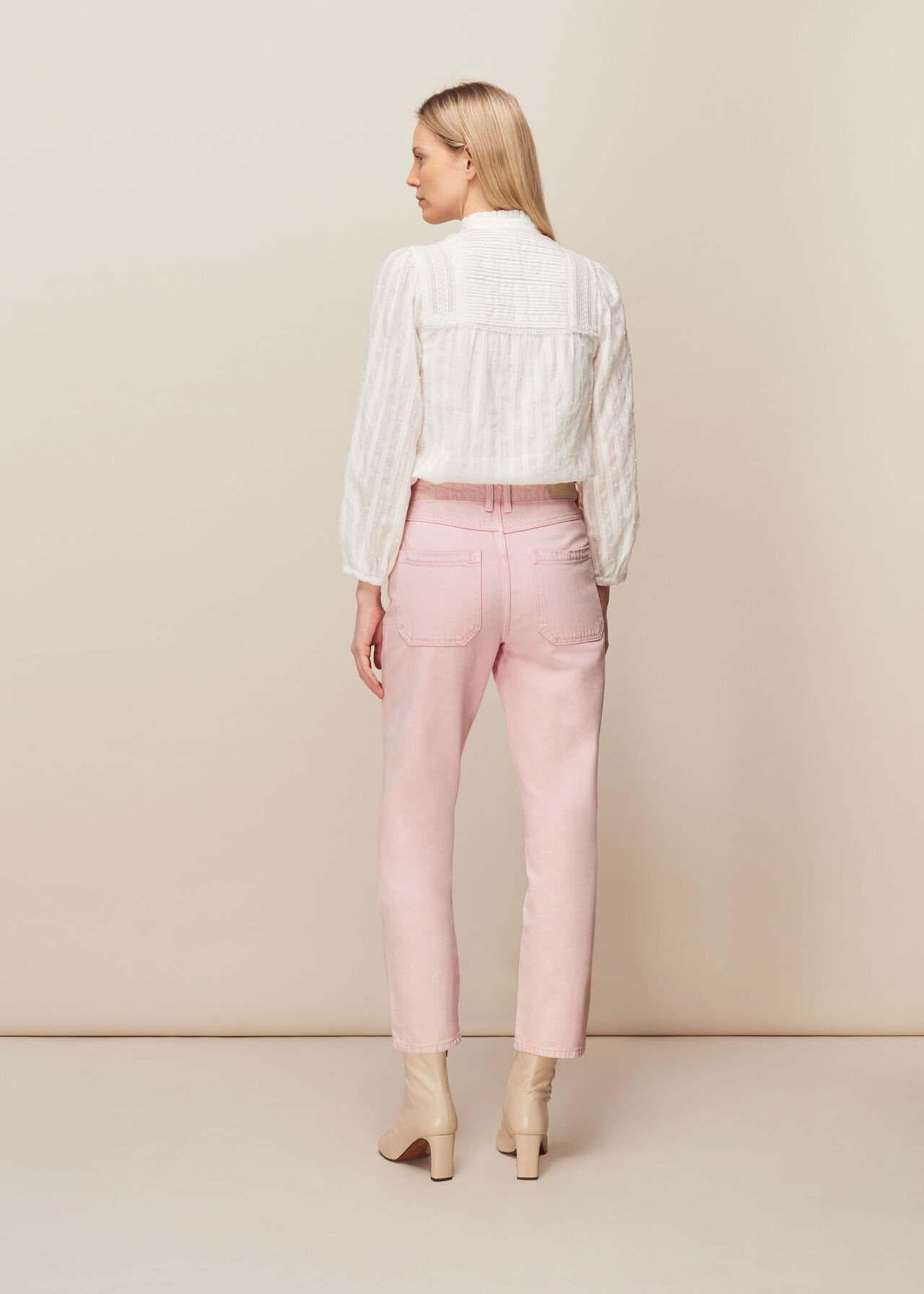 Emma Panelled Jean Pink