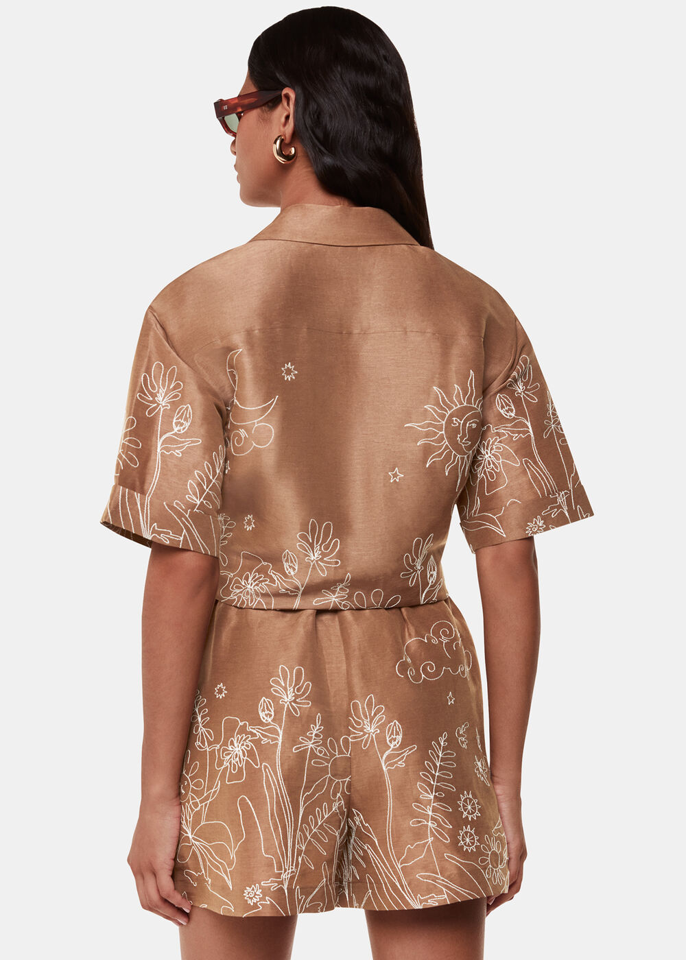Embroidered Scribble Short