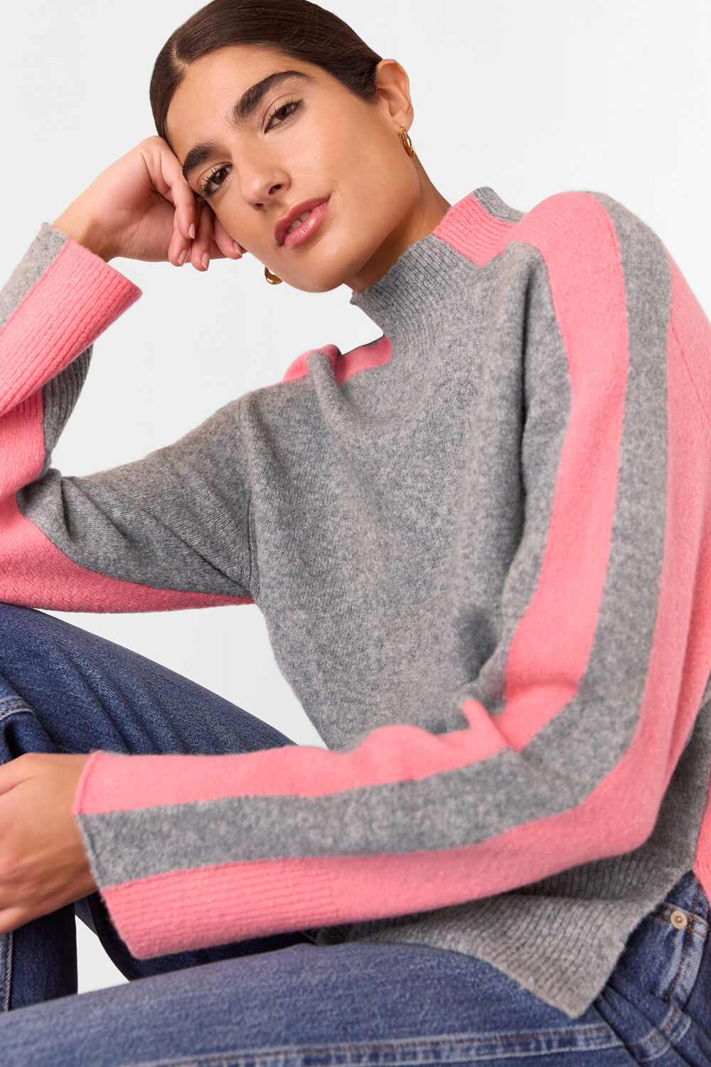 Colour Block Wool Mix Knit