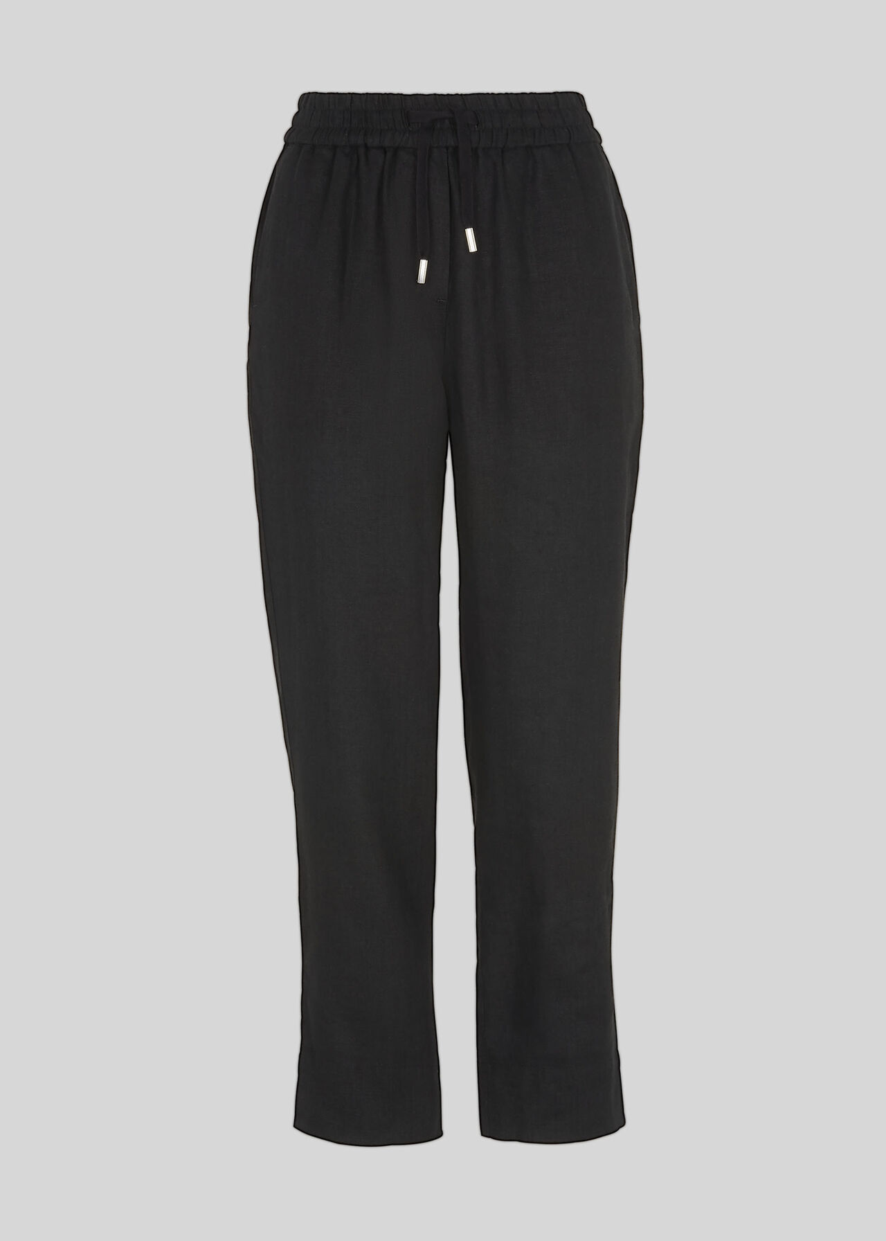 Black Leanora Linen Trouser | WHISTLES | Whistles