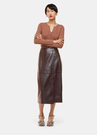 Josie Wrap Leather Skirt