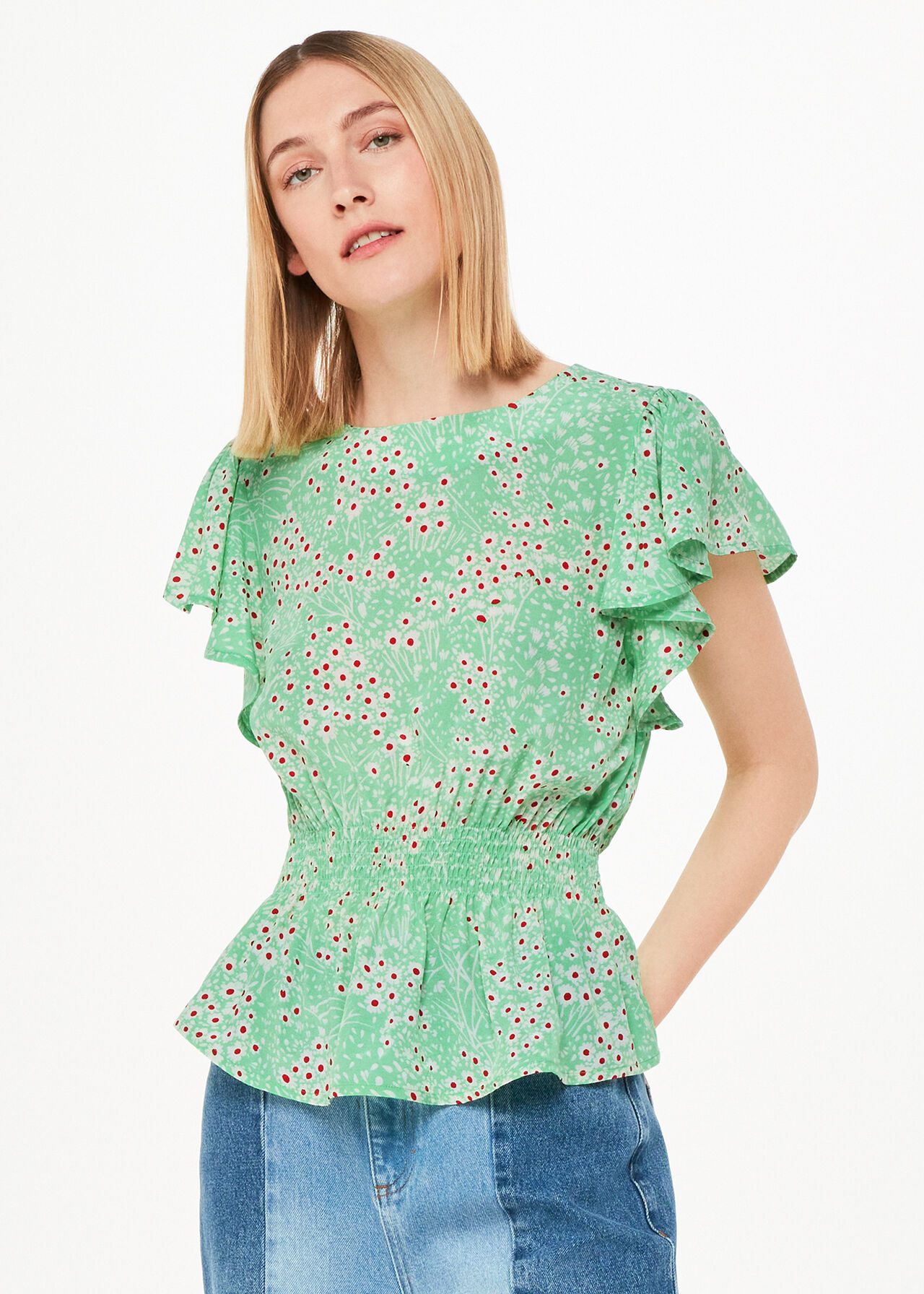 Daisy Meadow Frill Sleeve Top