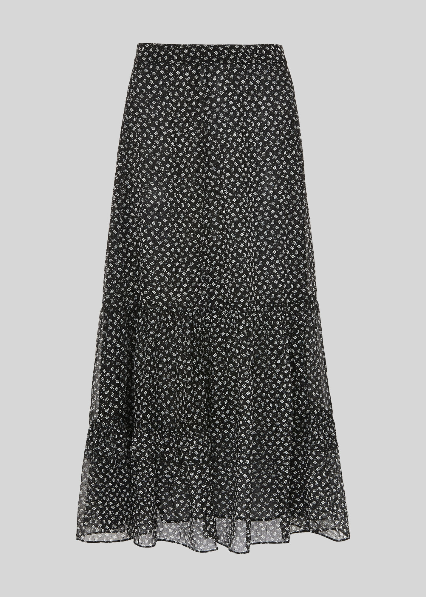 Black/Multi Almond Blossom Dobby Skirt | WHISTLES