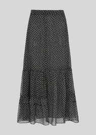Almond Blossom Dobby Skirt Black/Multi