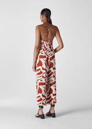 Graphic Zebra Strappy Jumpsuit Multicolour