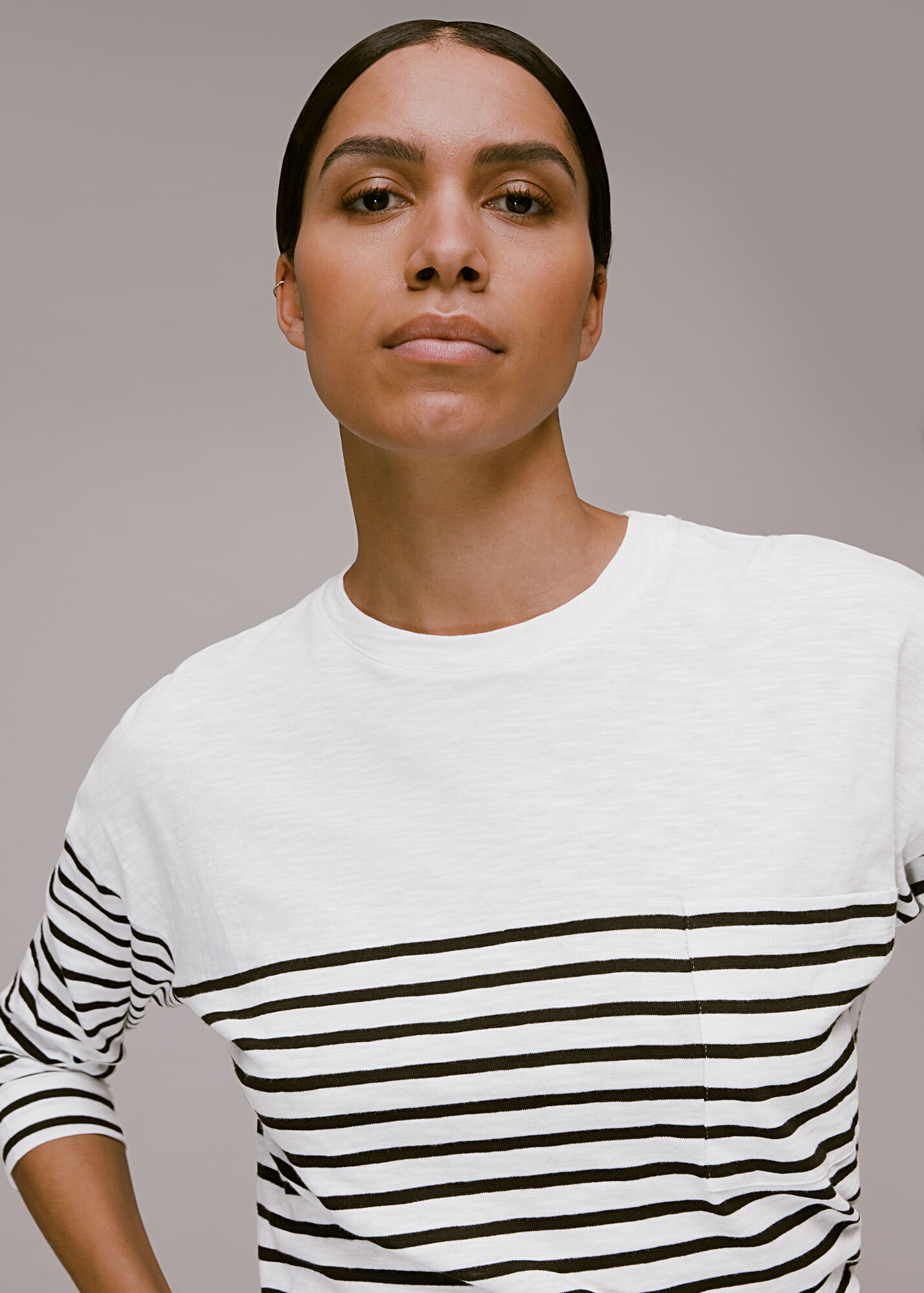 Black/Multi Breton Cotton Pocket Top WHISTLES