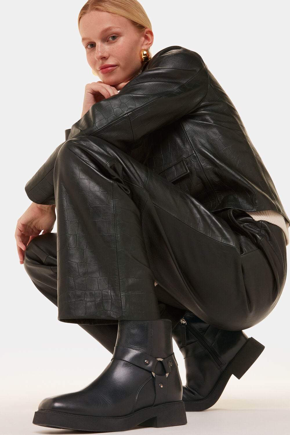 Black Matteo Biker Boot