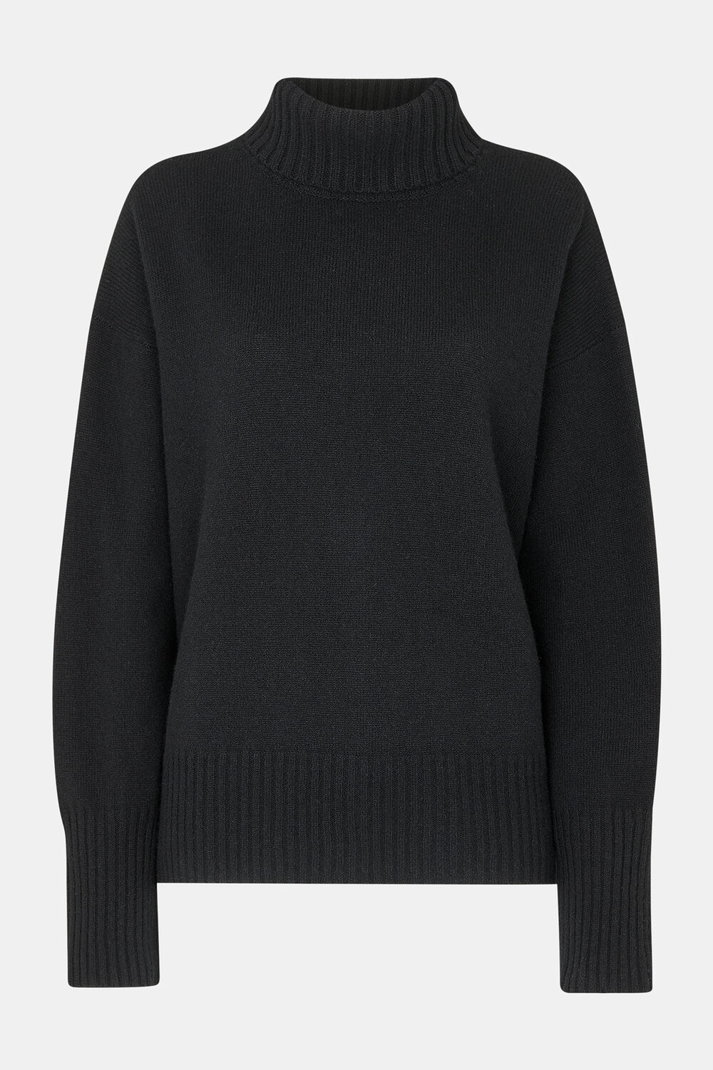 Wool Split Back Roll Neck