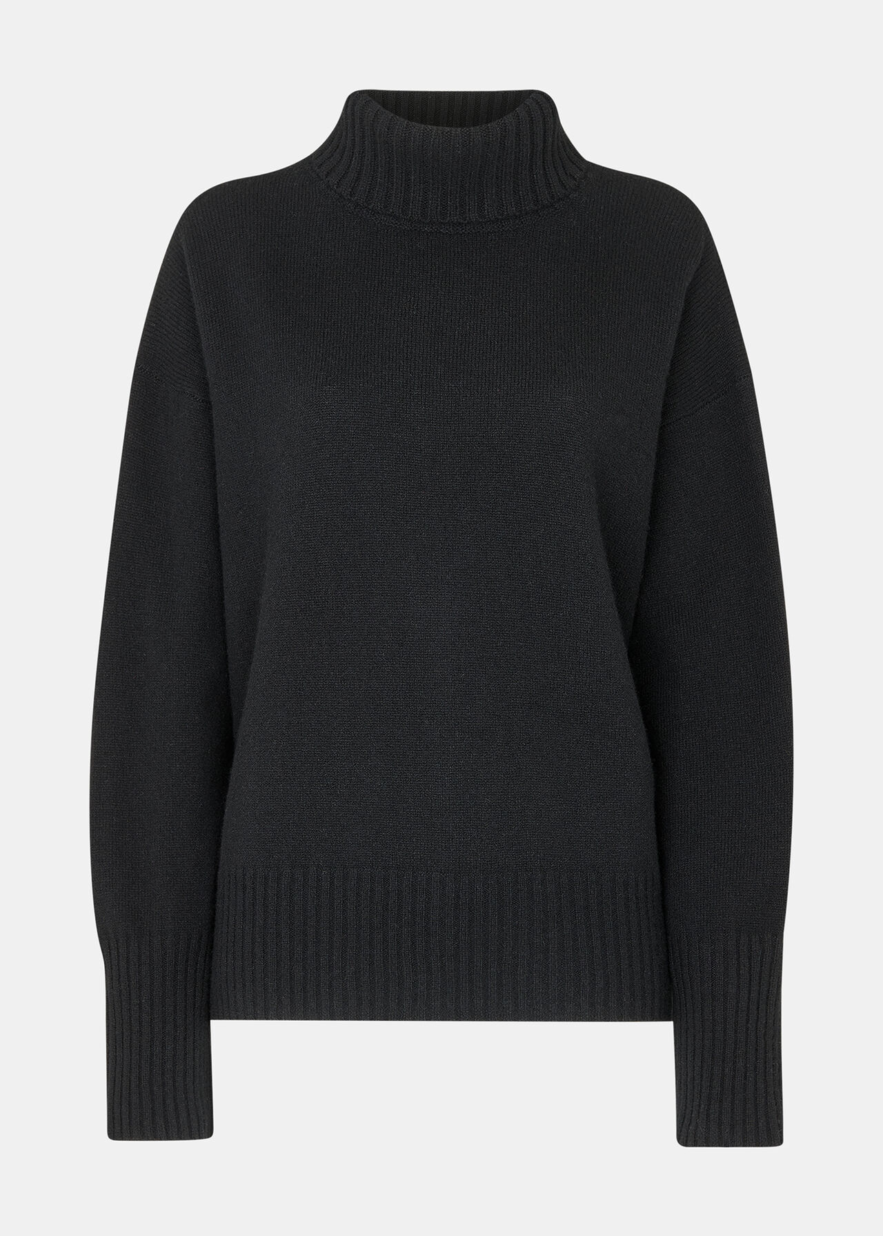 Wool Split Back Roll Neck