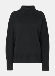 Wool Split Back Roll Neck