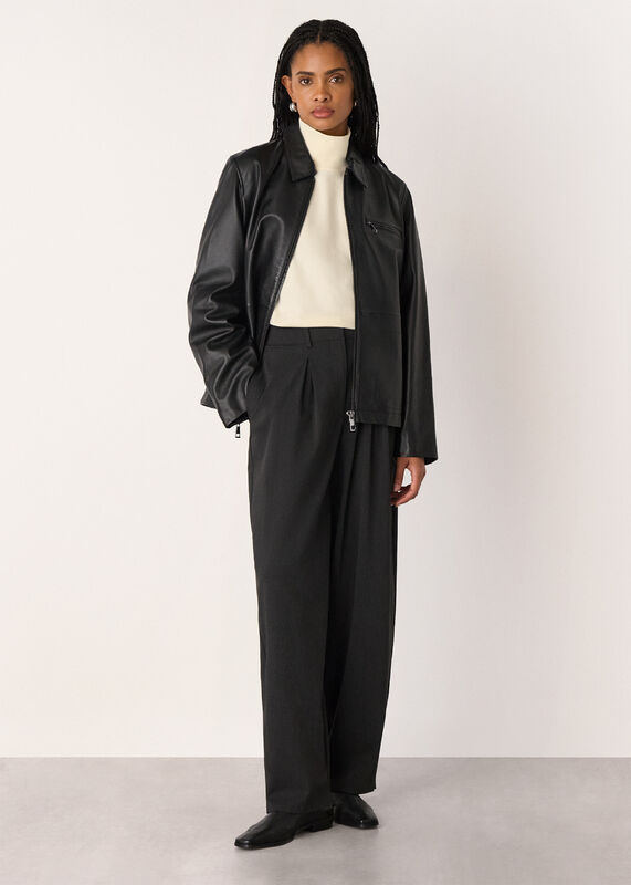 Ivory Long Sleeve Funnel Neck Jersey