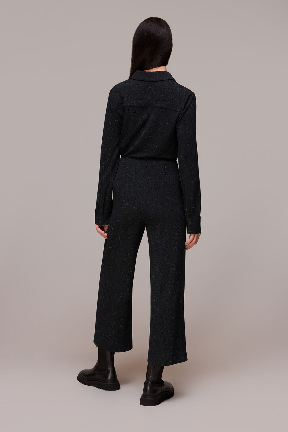 Black Sparkle Cropped Trouser