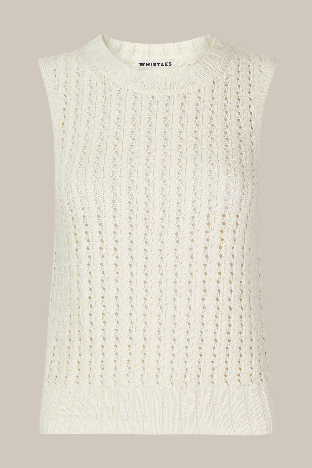 Chevron Pointelle Knit Ivory