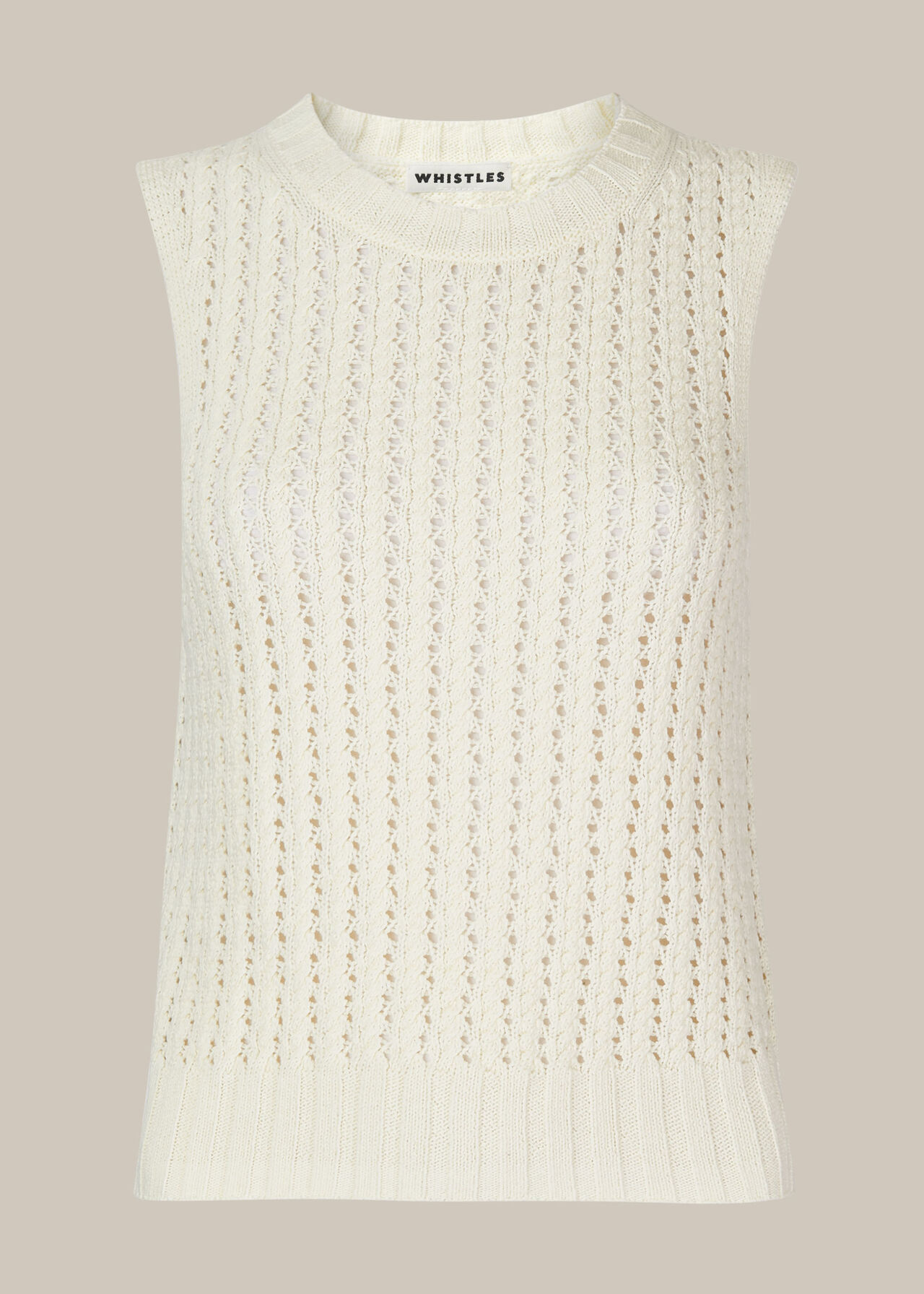 Chevron Pointelle Knit Ivory