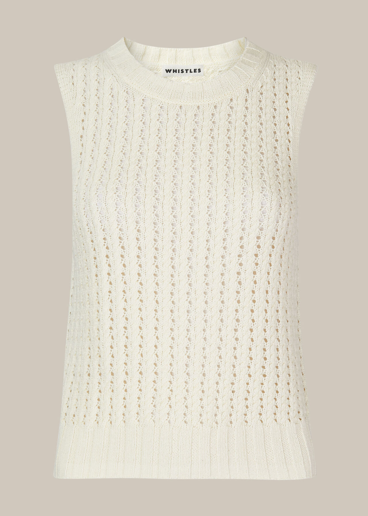 Ivory Chevron Pointelle Knit, WHISTLES