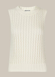 Chevron Pointelle Knit Ivory