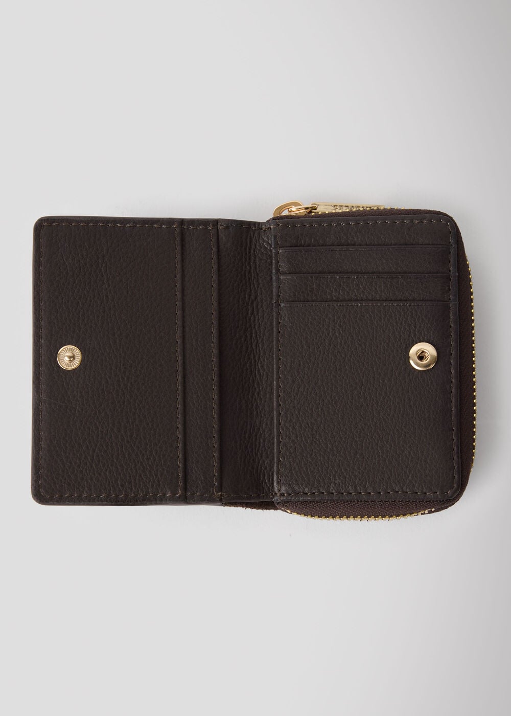 Chocolate Suede Koa Compact Purse