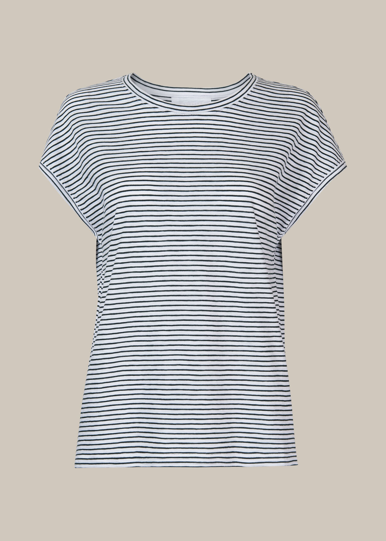 Stripe Minimal Cap Sleeve Tee