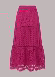 Broderie Midi Skirt Pink