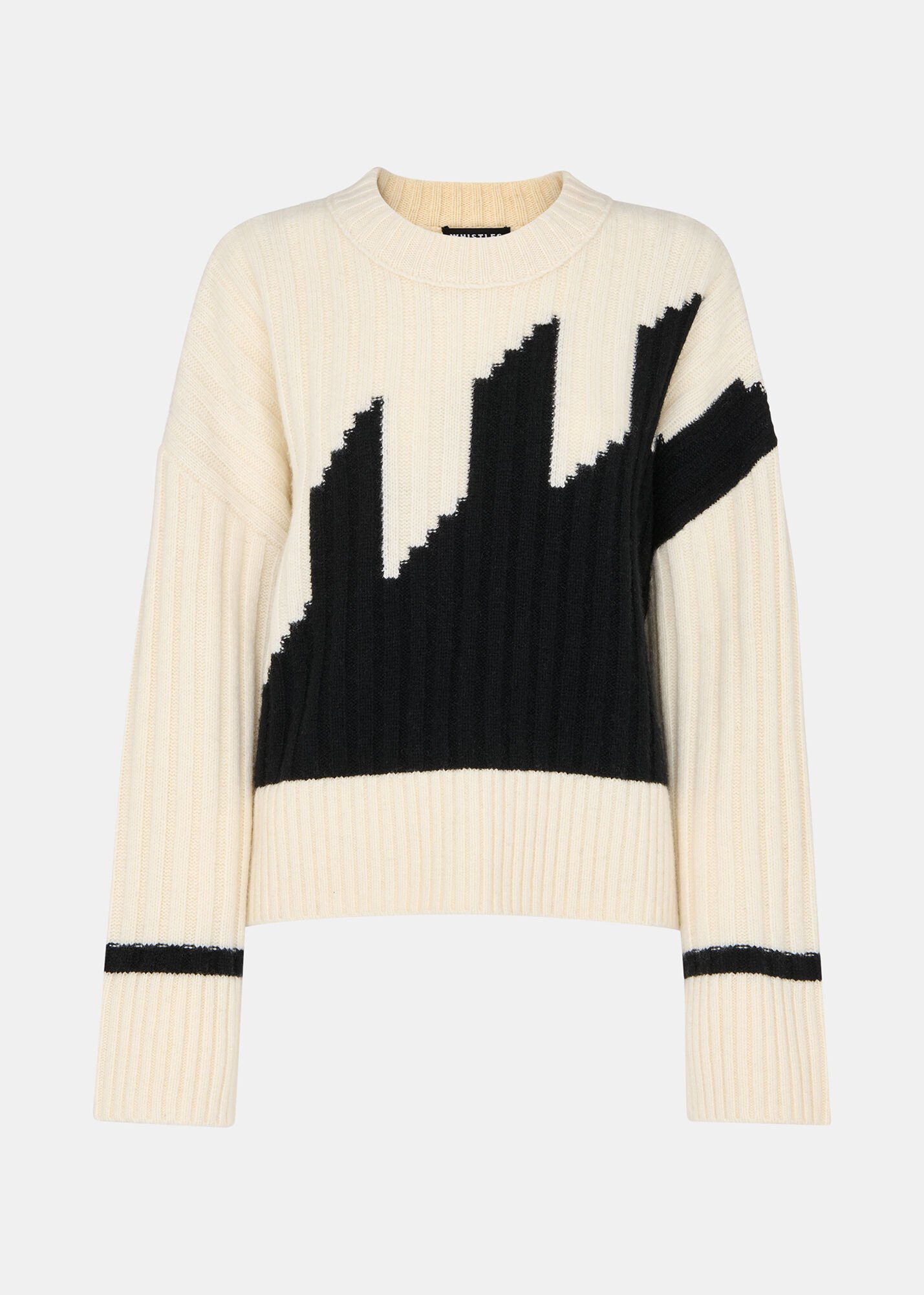 Striped wool intarsia sweater with appliqués store
