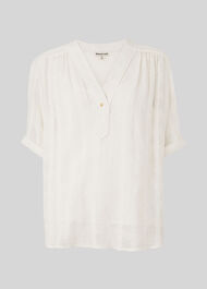 Jenni Check Textured Top Ivory